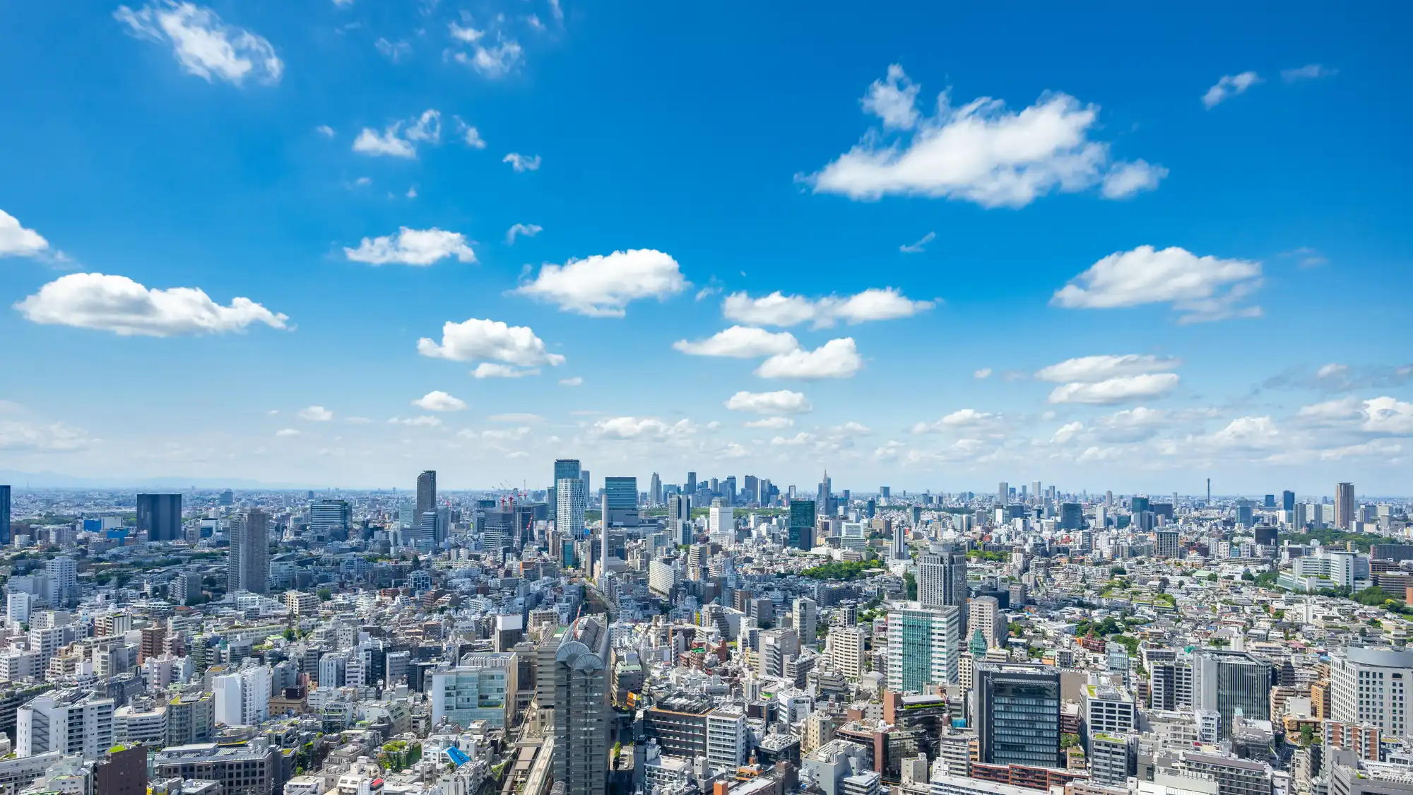住宅街を高所から撮影