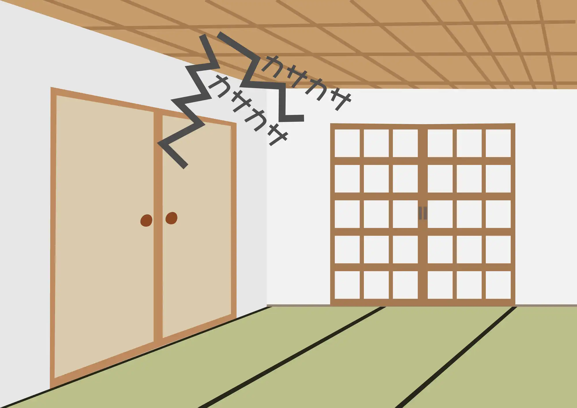 天井裏から音がするイメージ